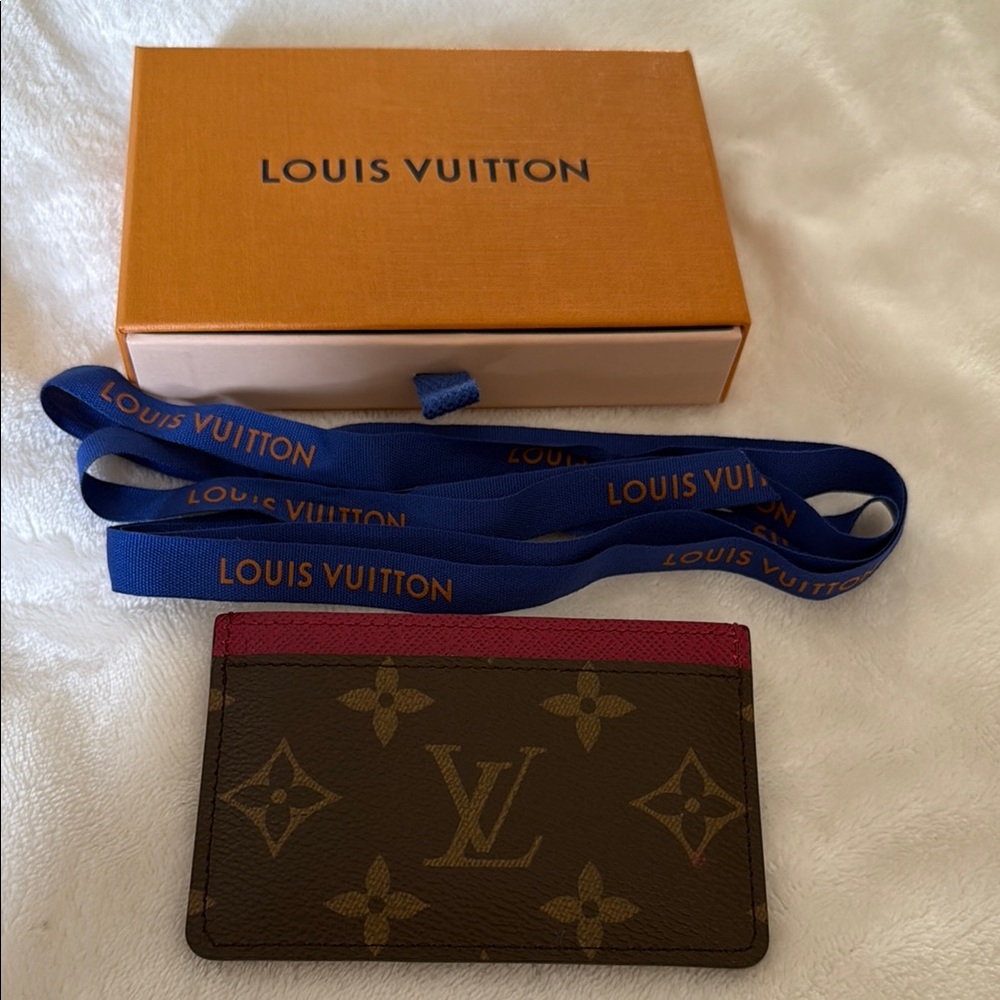 Louis Vuitton Brown and Fuschia Monogram Card Holder